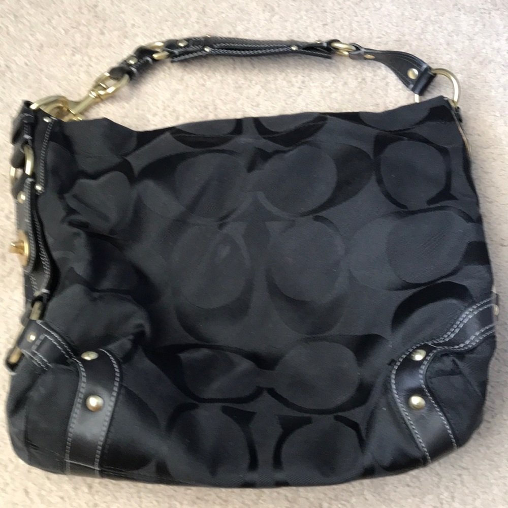 Coach signature fabric shoulder bag